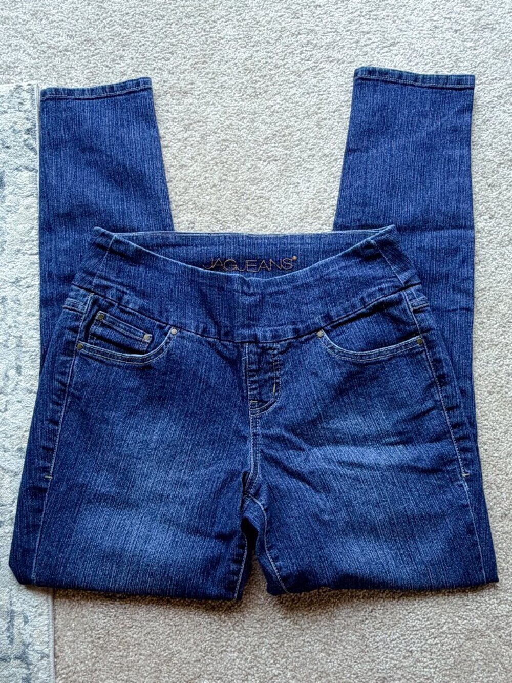 Jag Jeans Dark Wash Mid Rise Skinny Stretch Pull On - Size 8